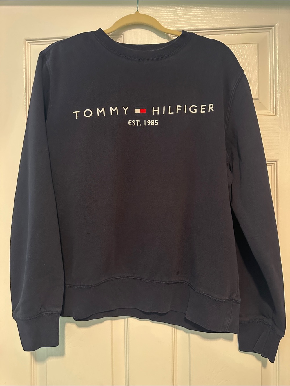 Men’s Tommy Hilfiger Navy Crewneck with Logo Flag